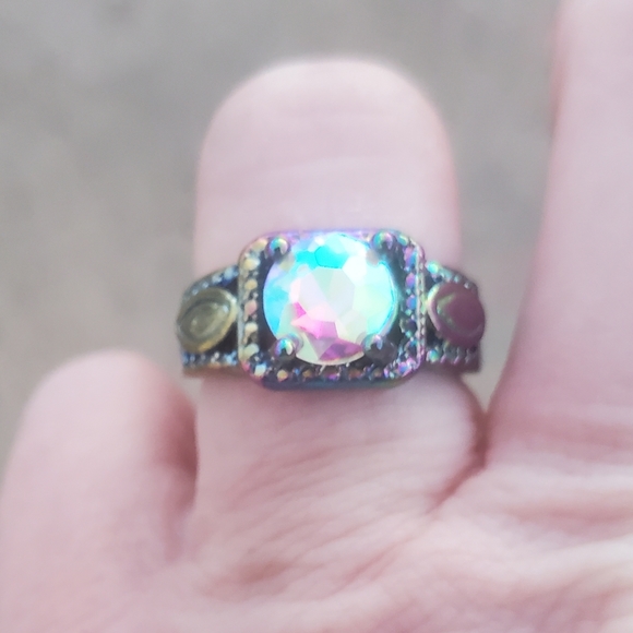 New Aurora Borealis Rainbow Hematite Ring. - Picture 7 of 13